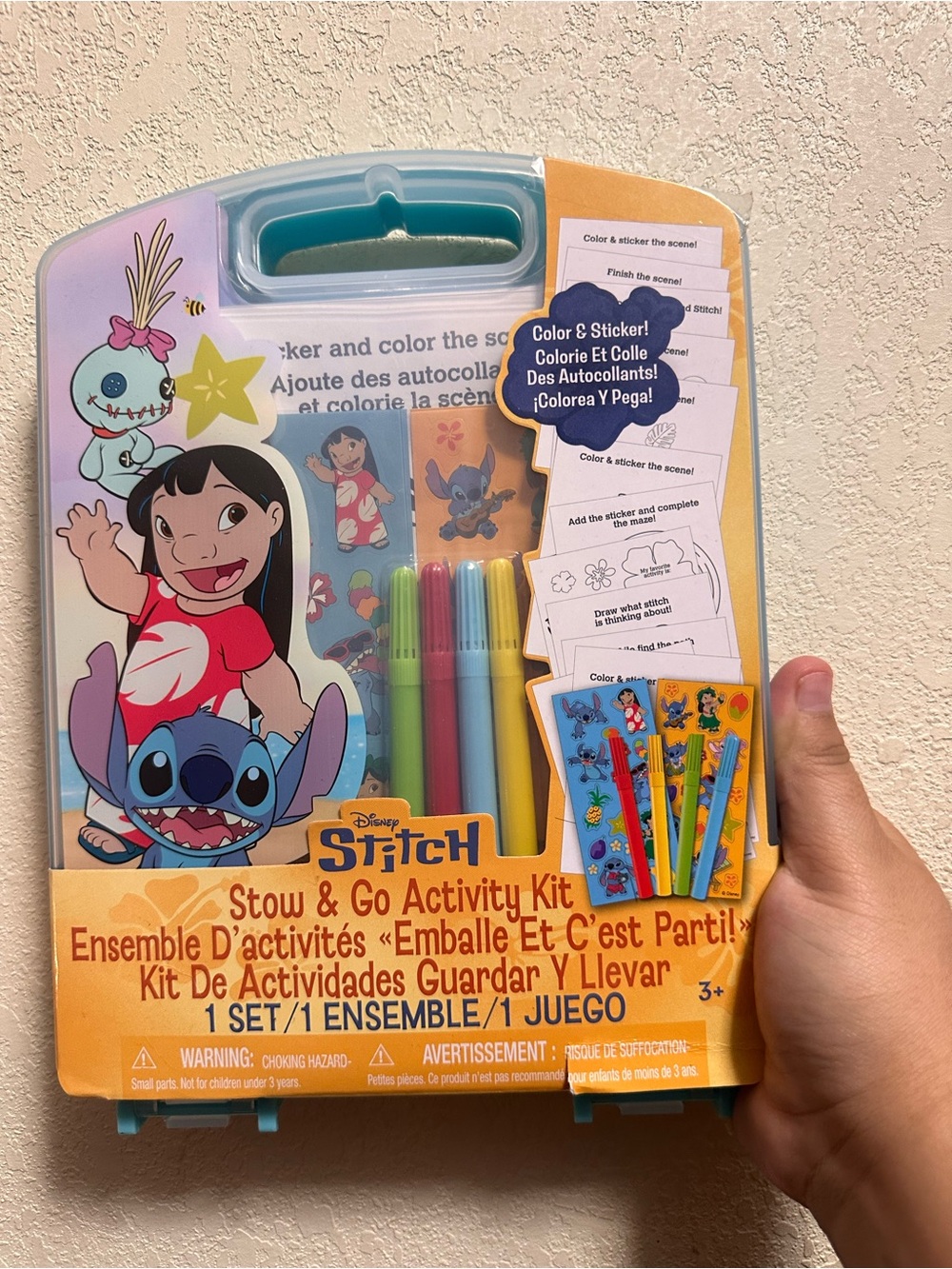 Disney Stitch Stow & Go Activity Kit - Blue Artwork Brand New